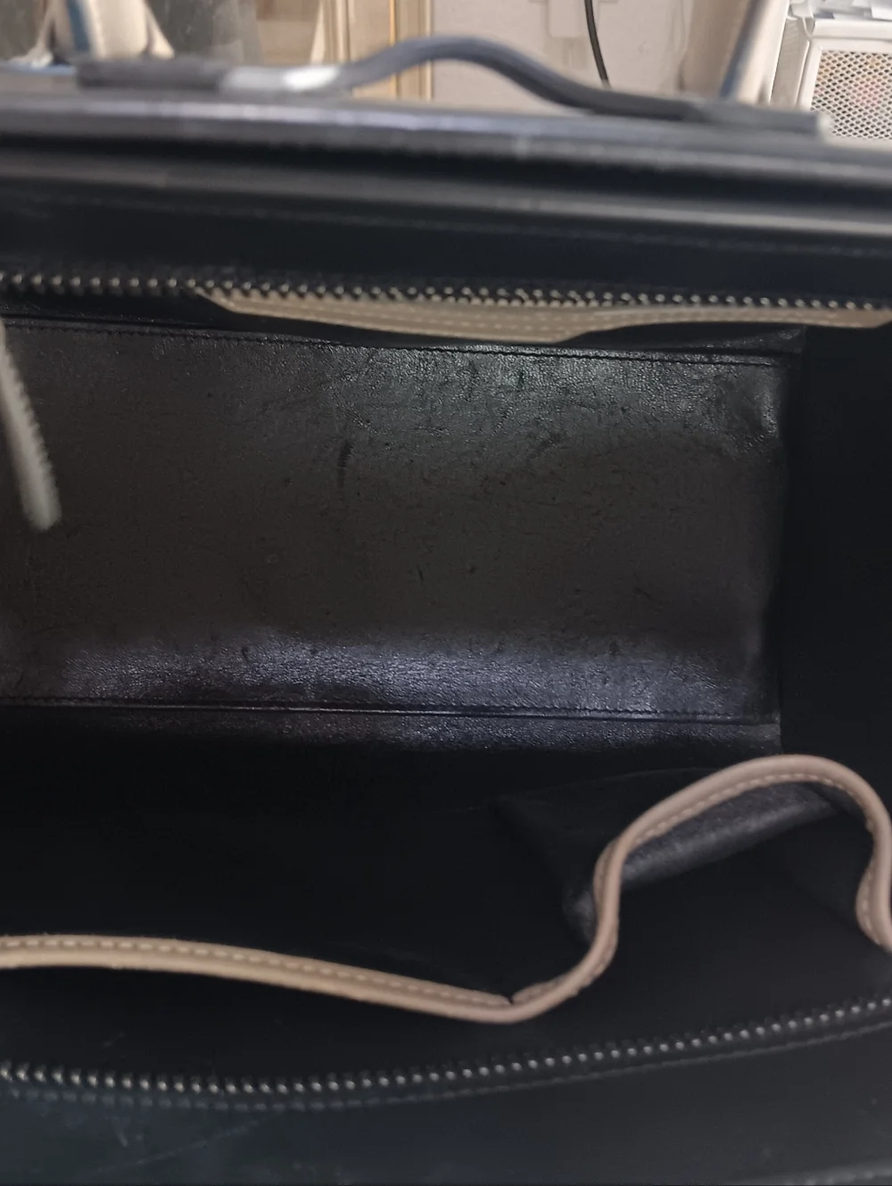 Celine Micro Luggage Tote Tricolor Leather Beige Blue Black Italy ✨ EUC - Picture 12 of 15